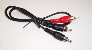 phono plug to 2 x phono plug audio lead
